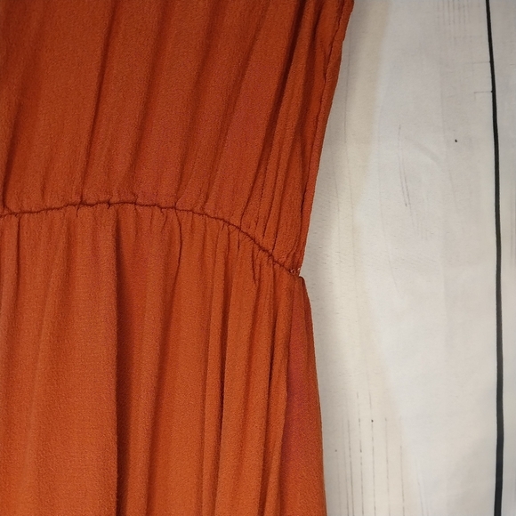 Maeve Anthropologie Rust V-Neck Faux Wrap Dress - Picture 14 of 15